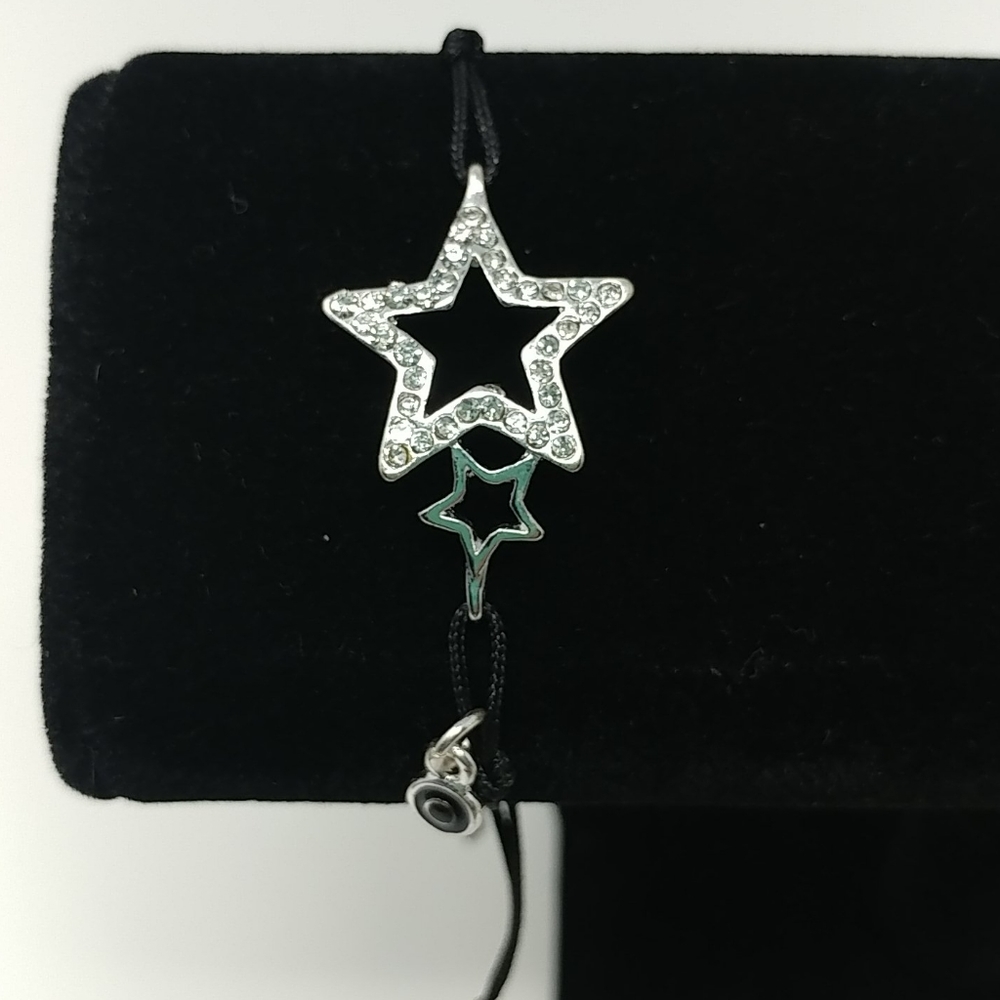 Black Adjustable Drawstring Star Bracelet